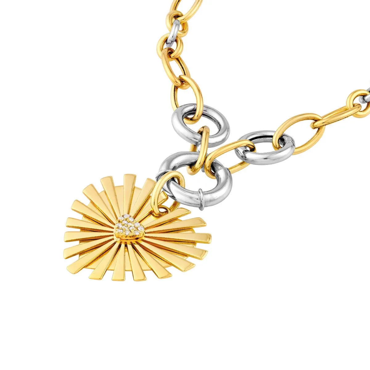 14K Yellow Gold Diamond Radiant Heart Charm