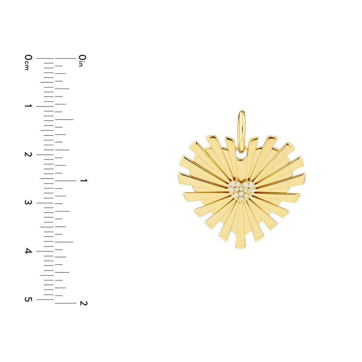 14K Yellow Gold Diamond Radiant Heart Charm