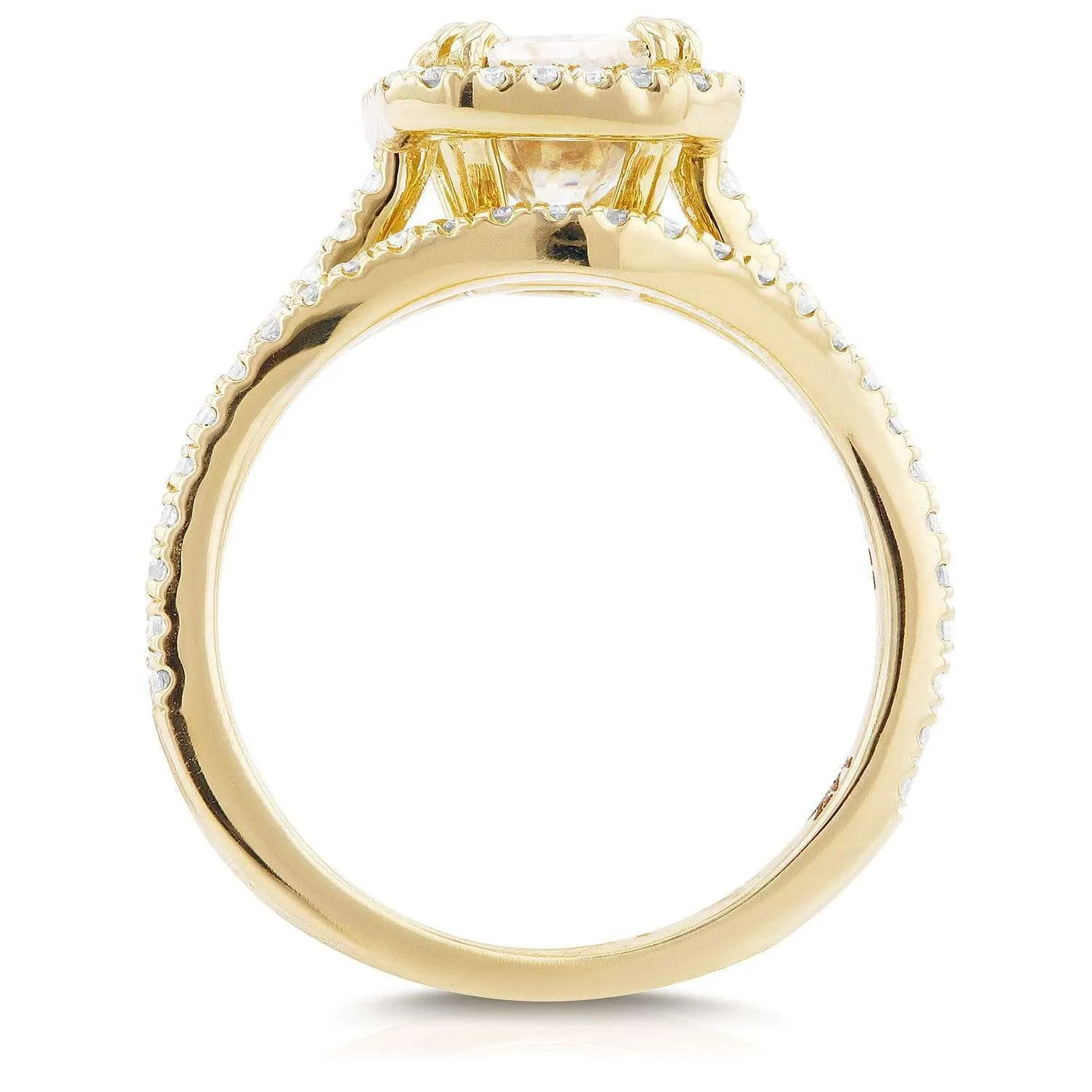 2-2/5ct.tw Original Radiant 8x6 Halo Bridal Stack