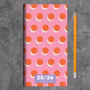 2025-2026 Pink Orange Crush Small Monthly Pocket Planner