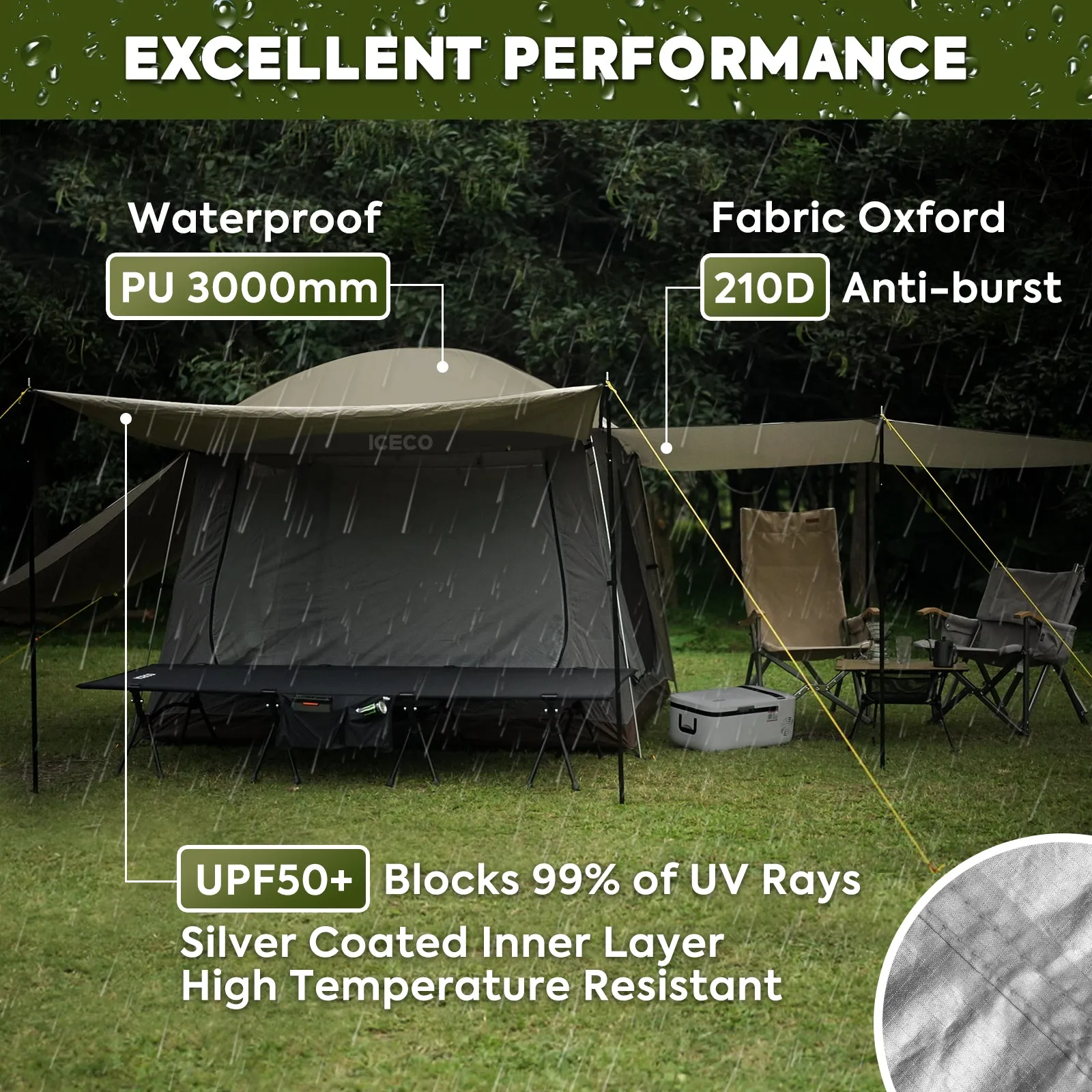 4 Person Double Layer Camping Tent | ICECO