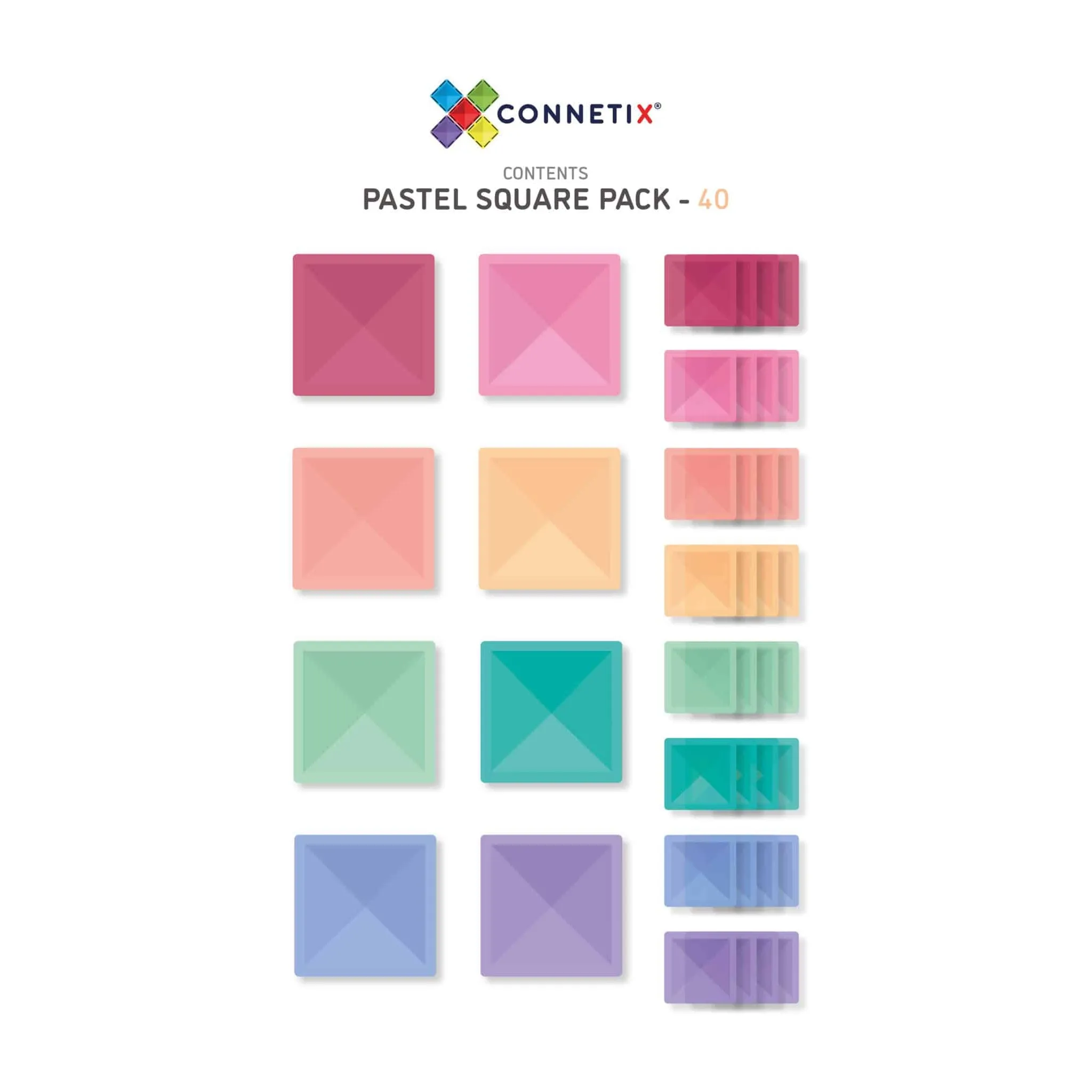 40 Piece Pastel Square Pack