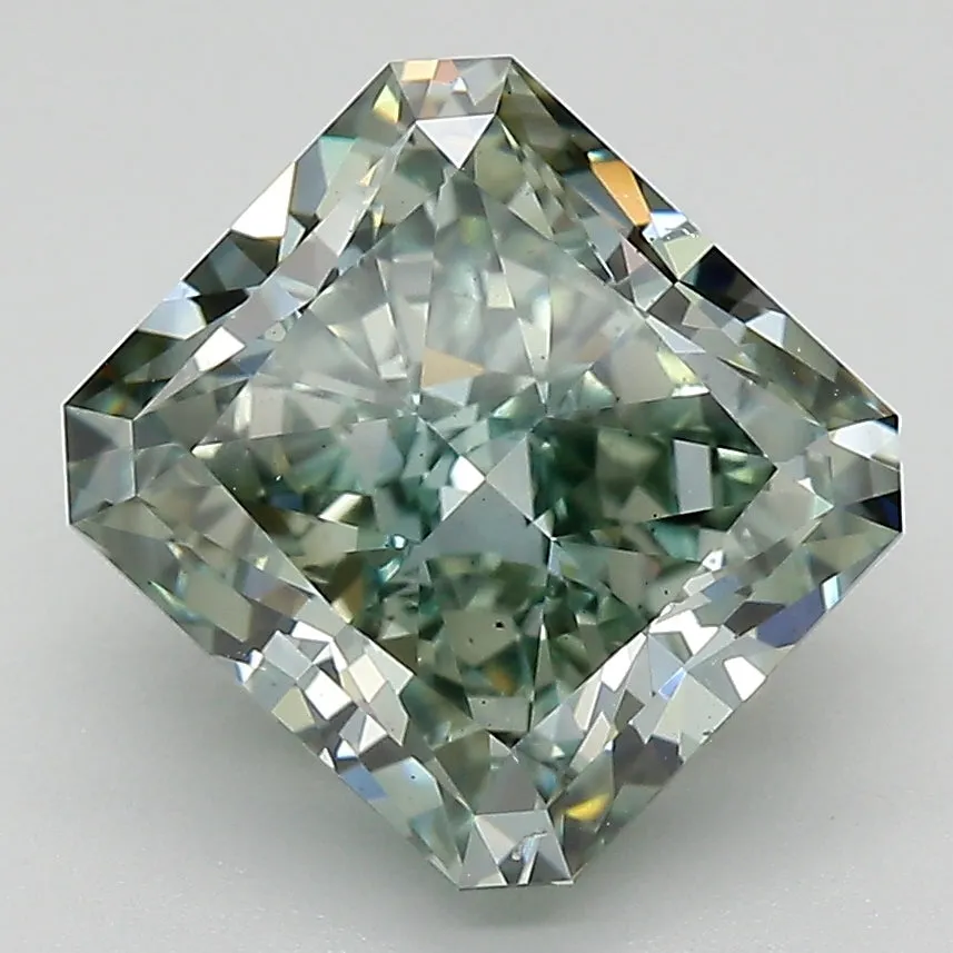 4.06Ct Intense Green VS2 IGI Certified Radiant Lab Grown Diamond