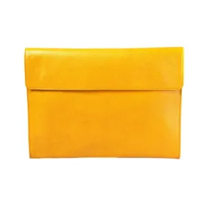 A4 Leather Envelope Folder - Yellow Saffiano