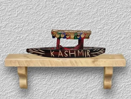 Anant Deco Kashmir Handmade Shikara Boat of Walnut Wood Tabletop Decoration for Living Room,Bedroom,or Dining Room.This Handmade Decoration.(7 inches Set of 2 shikara)