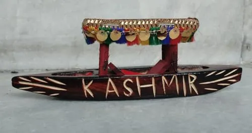 Anant Deco Kashmir Handmade Shikara Boat of Walnut Wood Tabletop Decoration for Living Room,Bedroom,or Dining Room.This Handmade Decoration.(7 inches Set of 2 shikara)