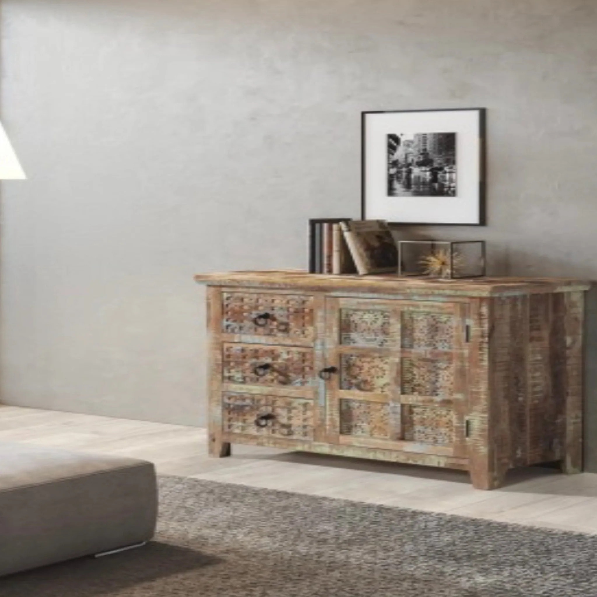 Aravali 3 Drawer Small Mango Sideboard