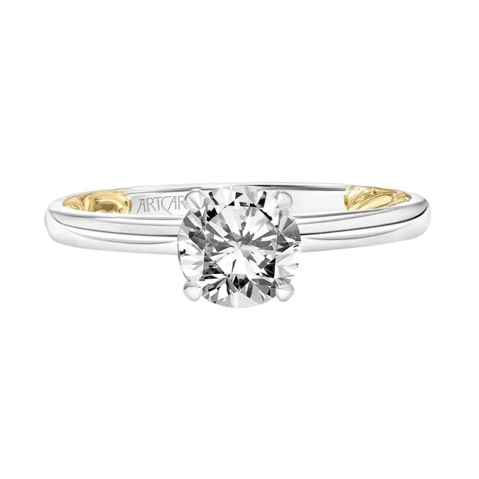 Artcarved "Beryl" Lyric Collection Engagement Ring Semi-Mounting in 14K White and Yellow Gold