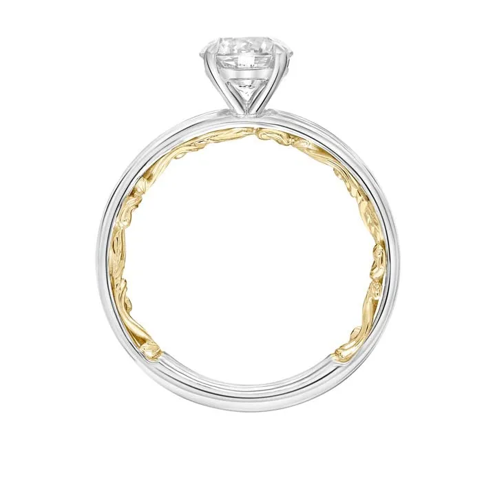 Artcarved "Beryl" Lyric Collection Engagement Ring Semi-Mounting in 14K White and Yellow Gold