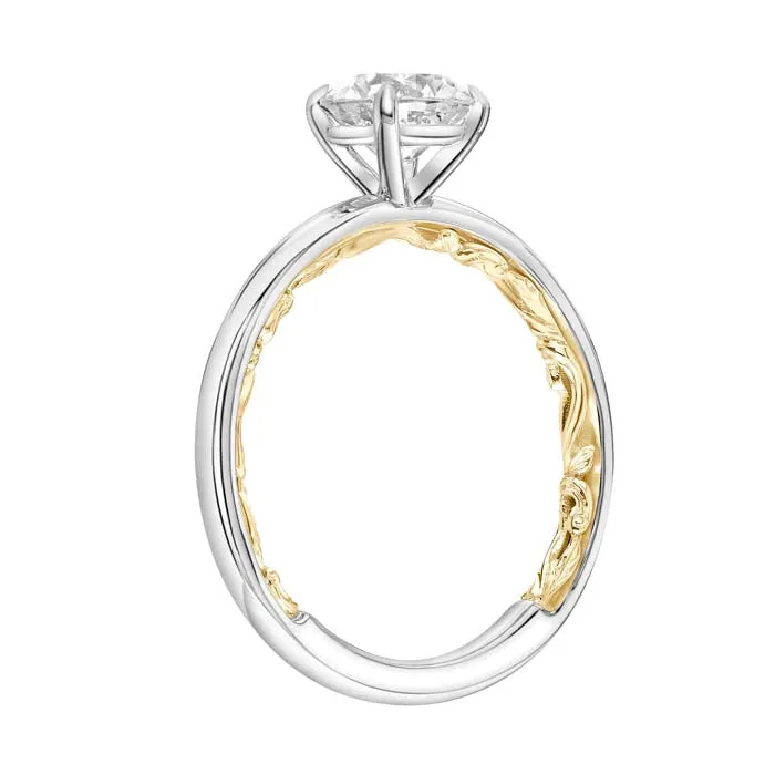 Artcarved "Beryl" Lyric Collection Engagement Ring Semi-Mounting in 14K White and Yellow Gold