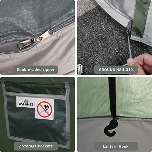 ASFANES Easy Pop Up Tent,4 Person Waterproof Tent Automatic