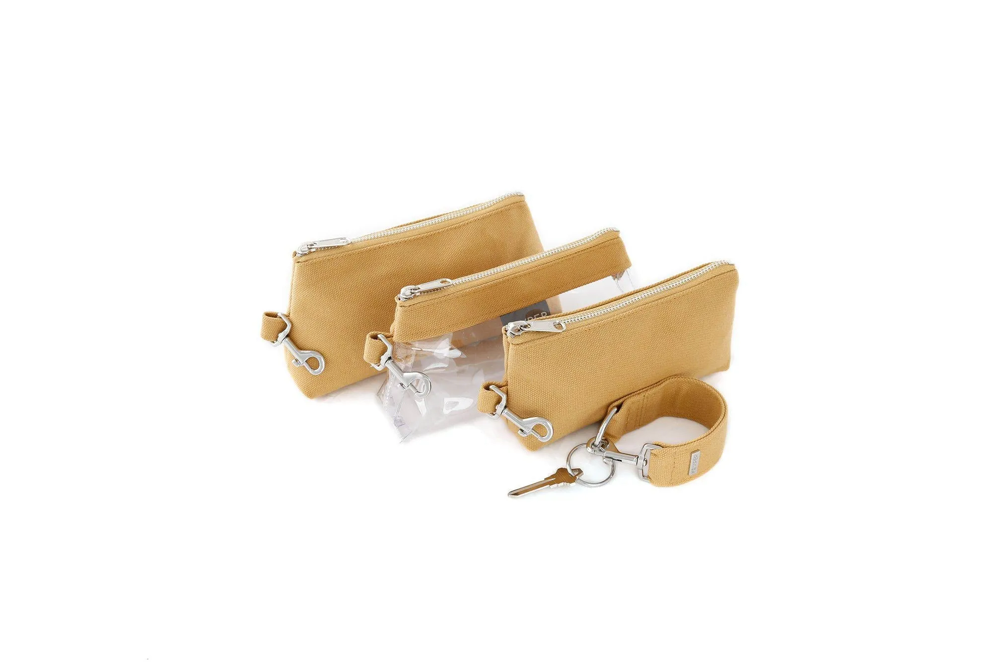 Beige CLASSIC CANVAS KEYPIT Set • Wristlet