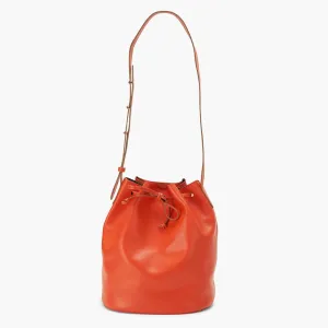 Bella Leather Bucket Bag - Orange