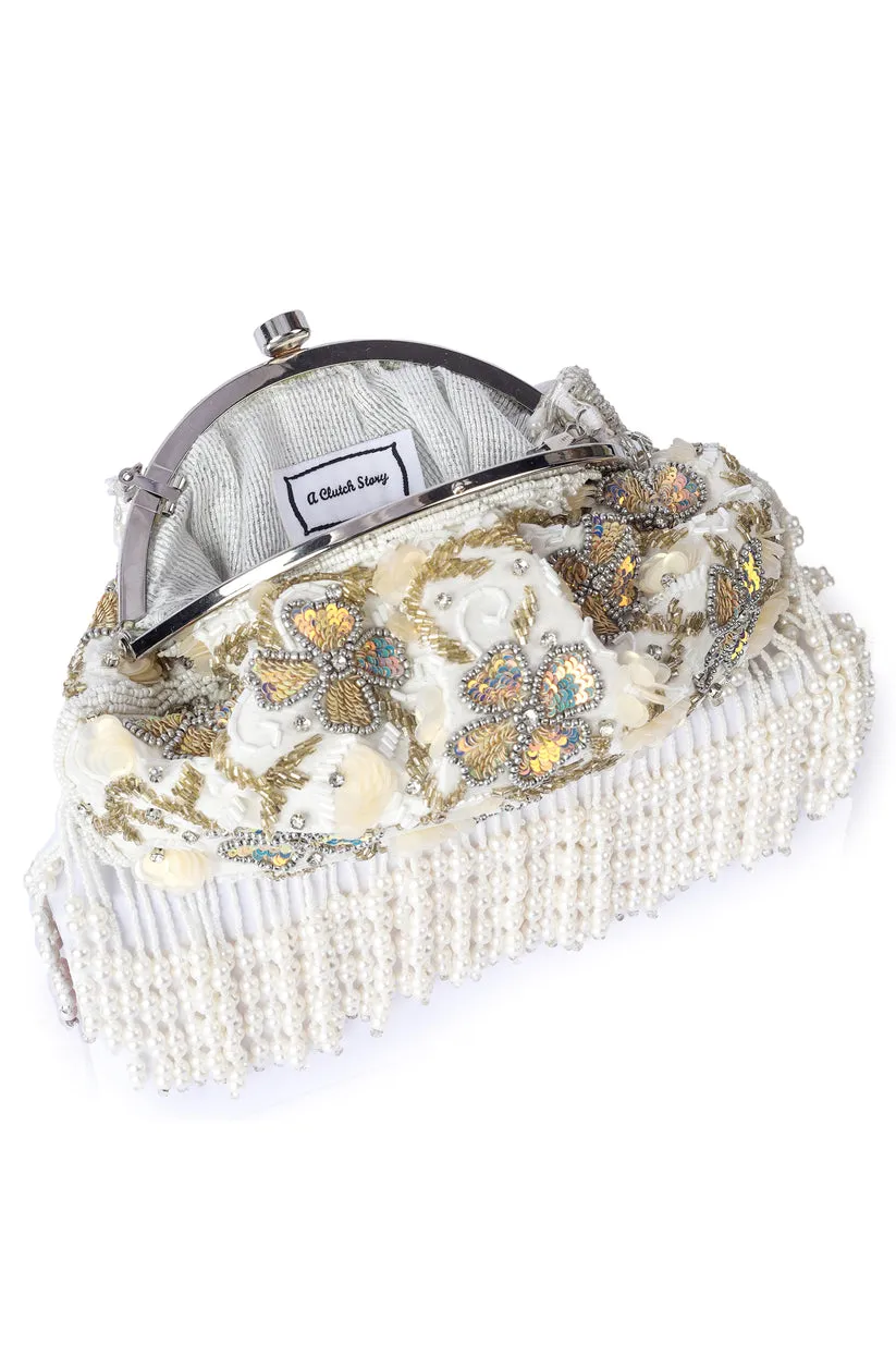 Belle Fluer Tassel Hand Embroidered Clutch