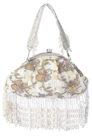 Belle Fluer Tassel Hand Embroidered Clutch