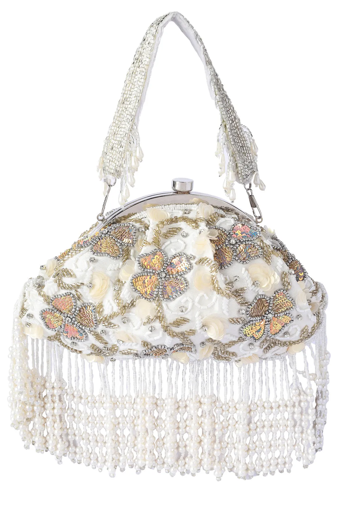 Belle Fluer Tassel Hand Embroidered Clutch