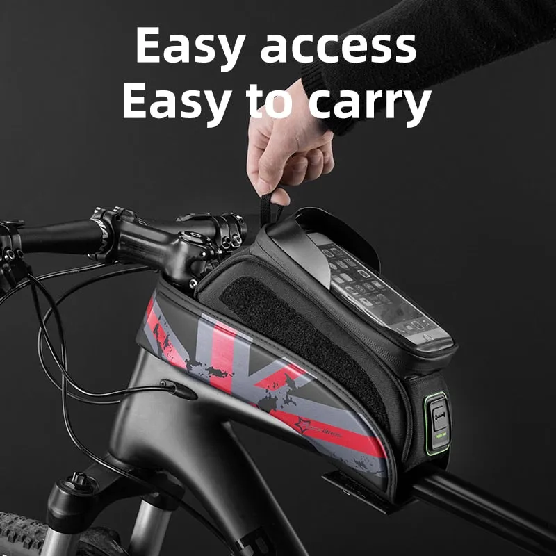 Bicycle Bag MTB Road Bike Bag Rainproof Touch Screen Cycling Front Tube Frame Bag 5.8/6.0 Phone Case