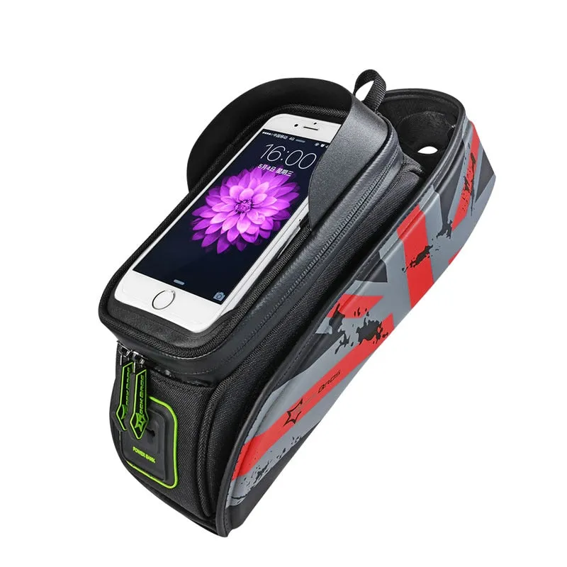 Bicycle Bag MTB Road Bike Bag Rainproof Touch Screen Cycling Front Tube Frame Bag 5.8/6.0 Phone Case