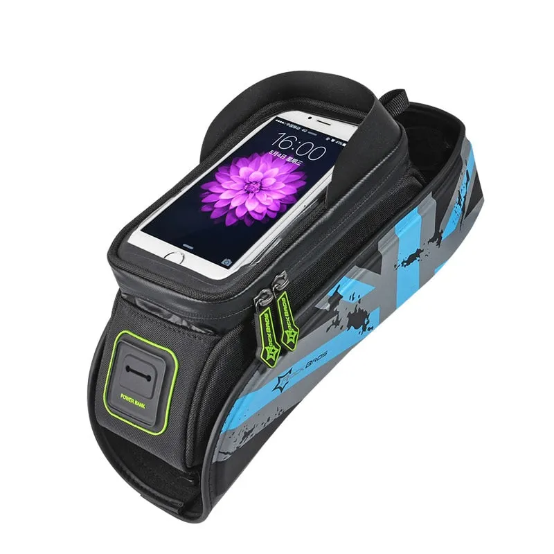 Bicycle Bag MTB Road Bike Bag Rainproof Touch Screen Cycling Front Tube Frame Bag 5.8/6.0 Phone Case