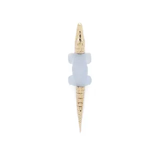 Blue Agate Alligator Bite Earring