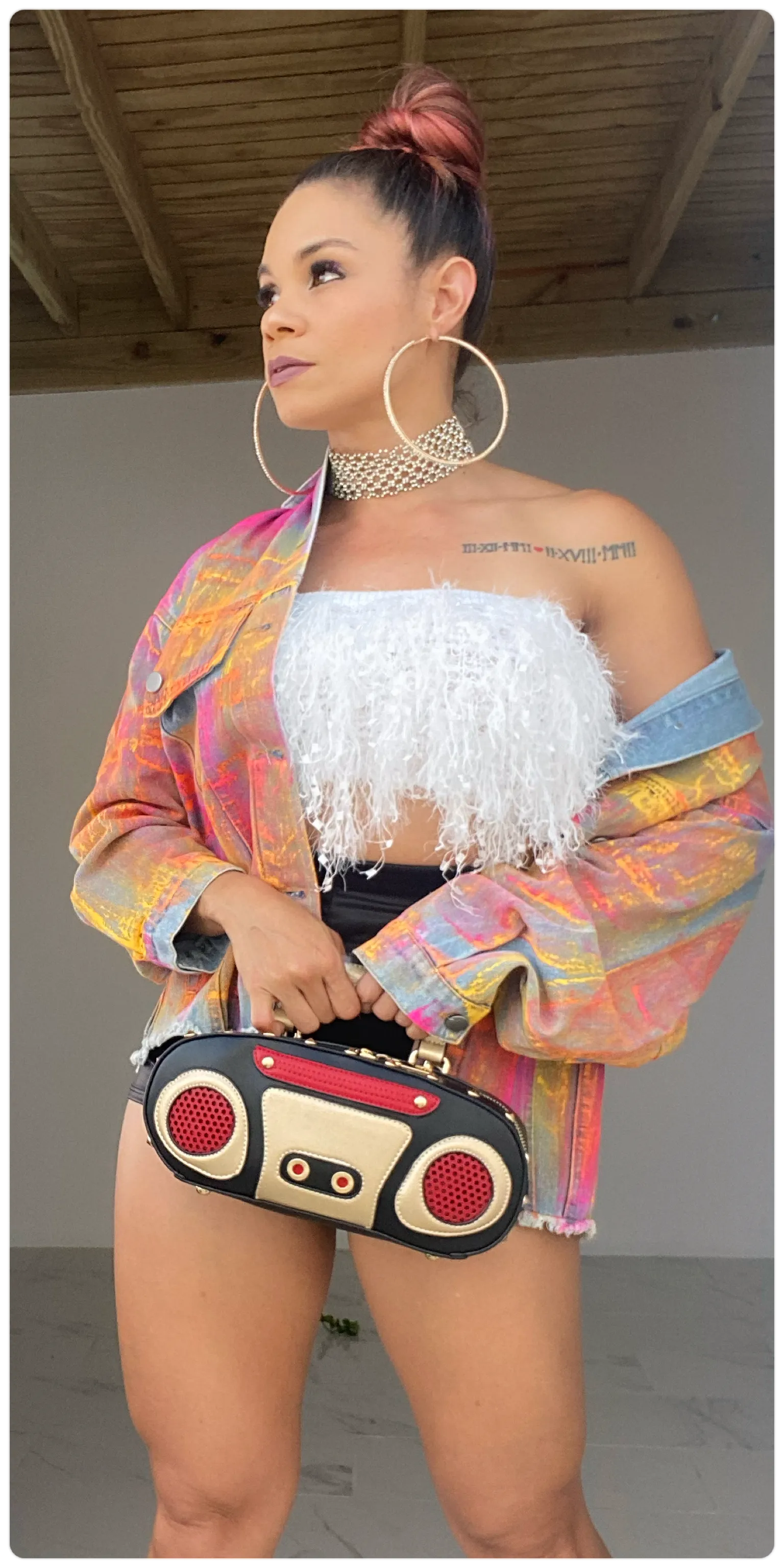 Boombox Shape Clutch