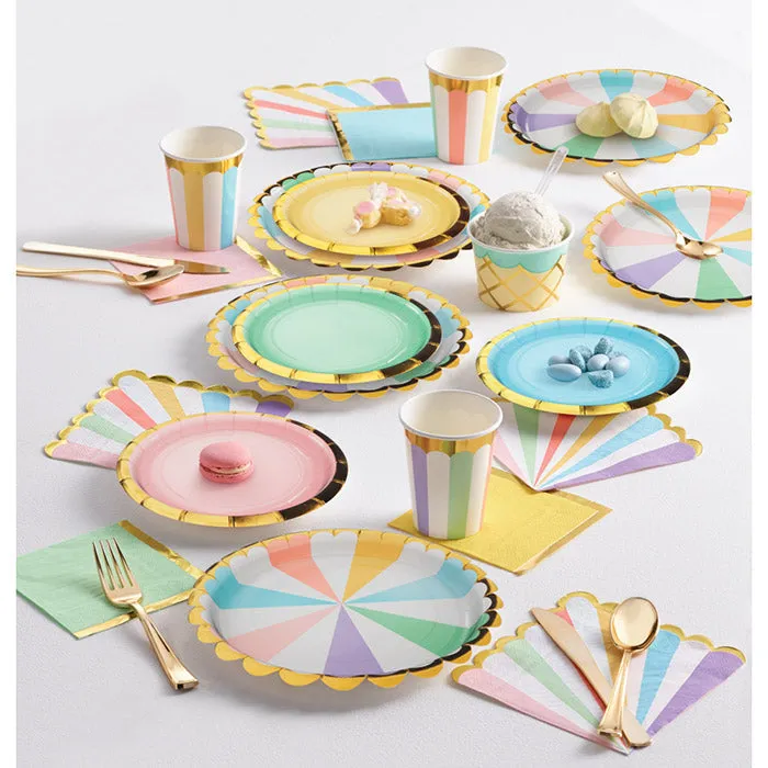 Bulk Pastel Celebrations Scalloped Paper Dinner Plates (96 per Case)