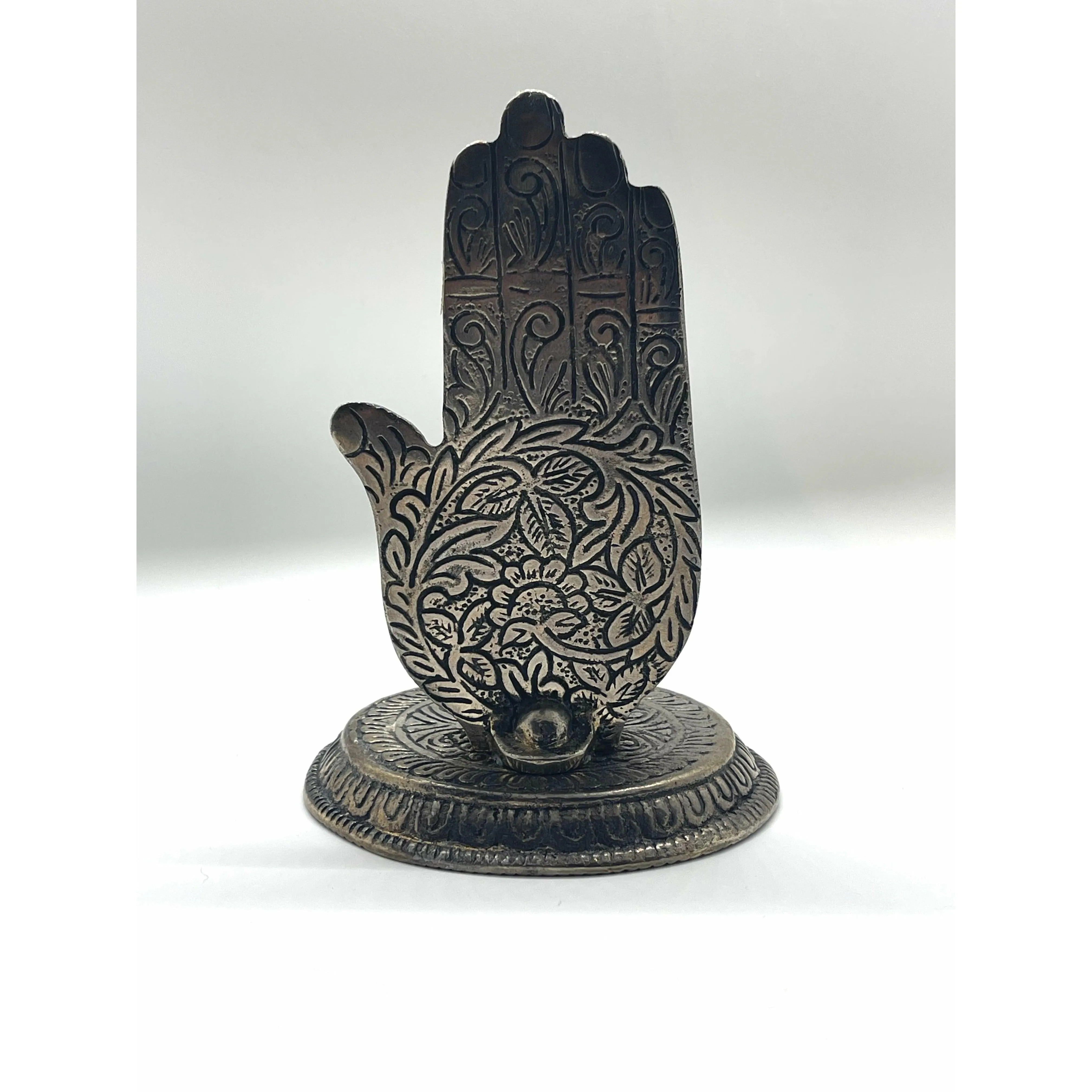 Burner: Buddha Hamsa Aluminum Incense Holder