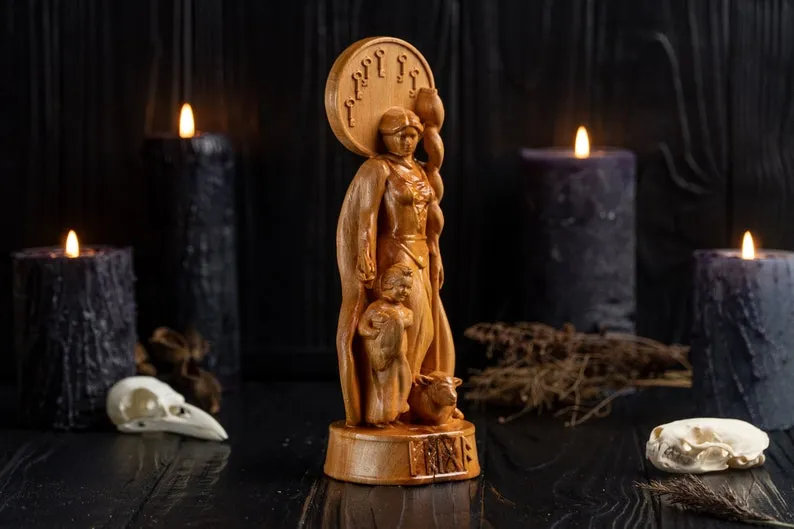 Carved Frigg Statue