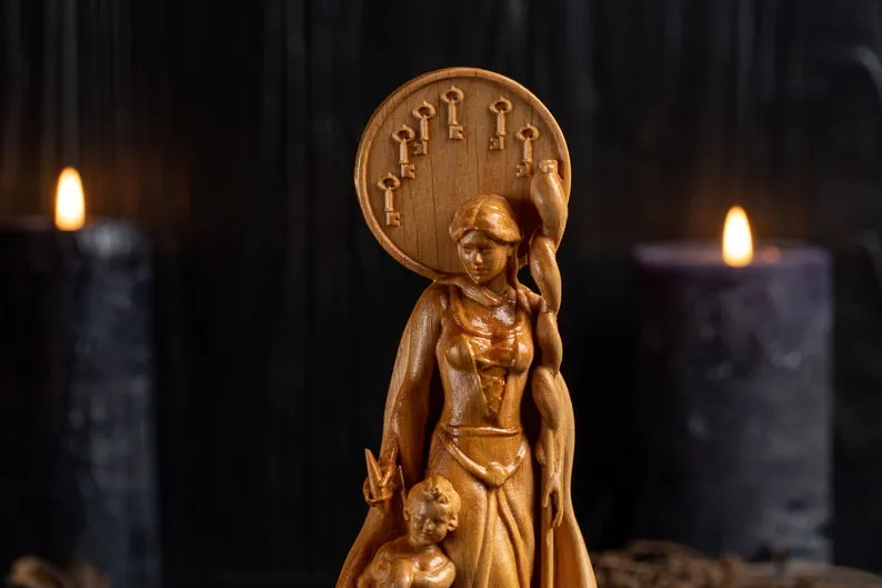 Carved Frigg Statue