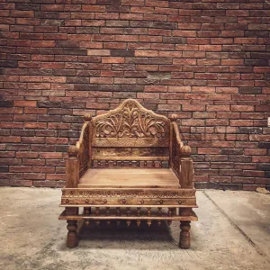 Carved Single seater bench