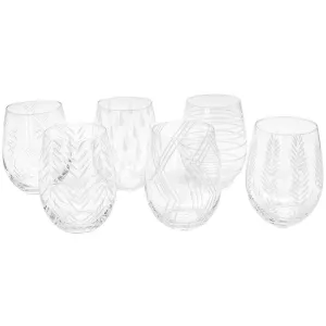 CARVED  WATER GLASS 500ML 10x10x13cm