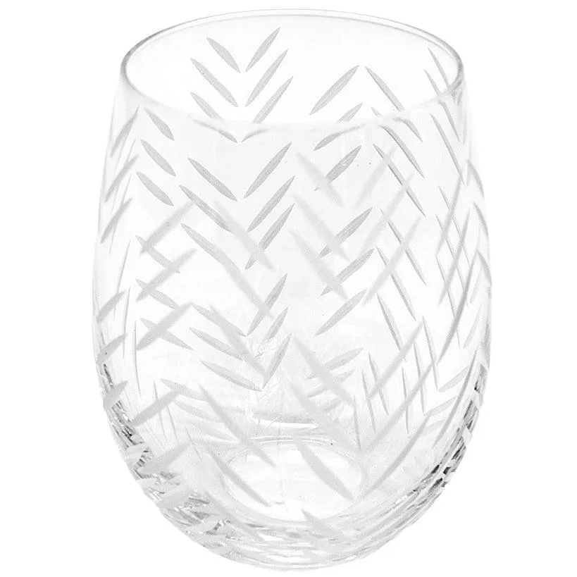 CARVED  WATER GLASS 500ML 10x10x13cm