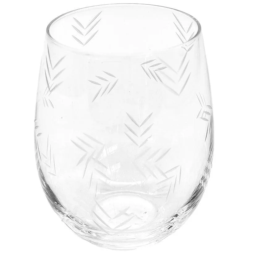 CARVED  WATER GLASS 500ML 10x10x13cm
