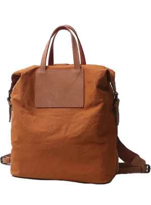 Casual Canvas Leather Backpack School Bag
