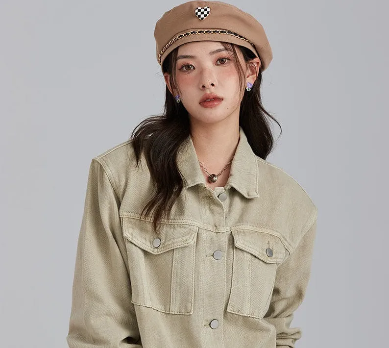 Chessboard Love Heart Shape Beret Hat