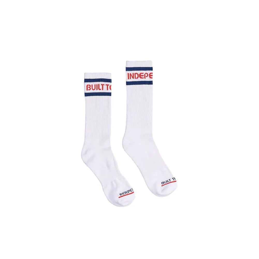 Classic Bauhaus Stripe Crew Socks (White)