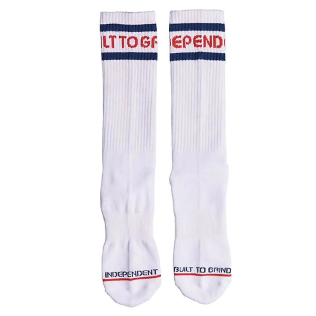 Classic Bauhaus Stripe Crew Socks (White)