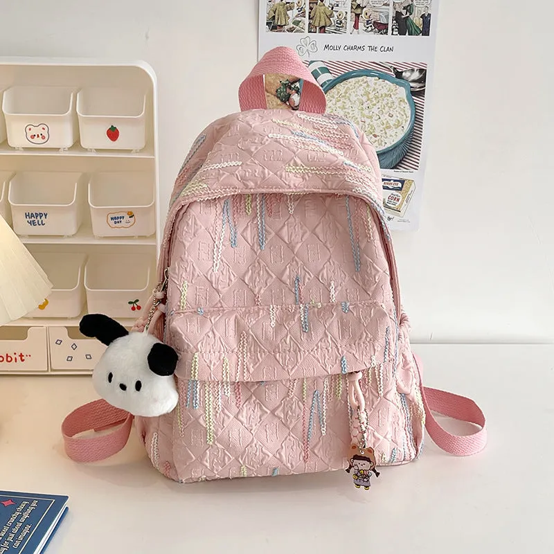 College Students Bag Girls Travel Backpack Girly Simplicity All-Matching and Lightweight Backpack Fashion Spring Outing Backpack