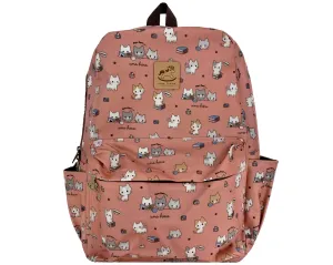 Coral Meow Cat Large Backpack
