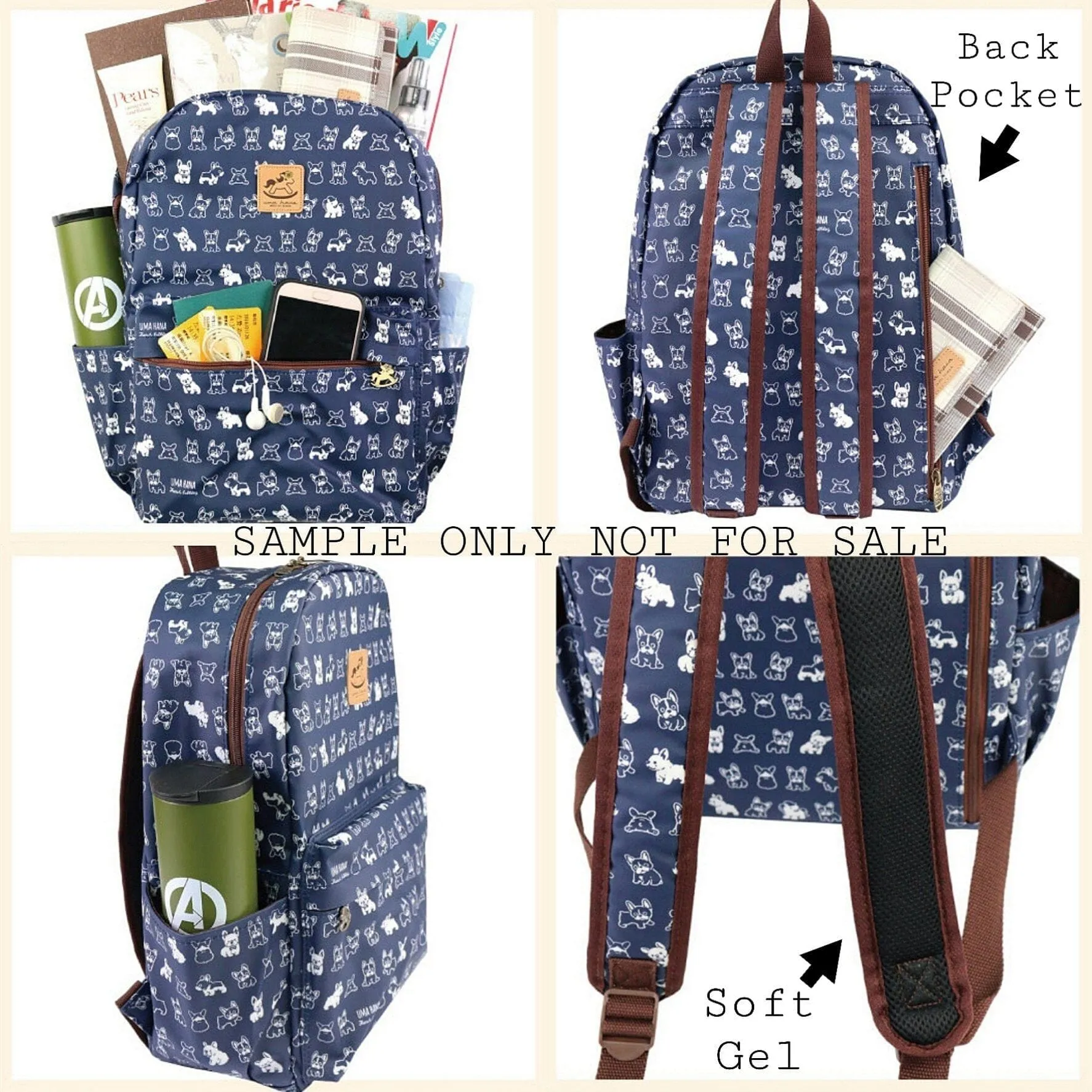Coral Meow Cat Large Backpack