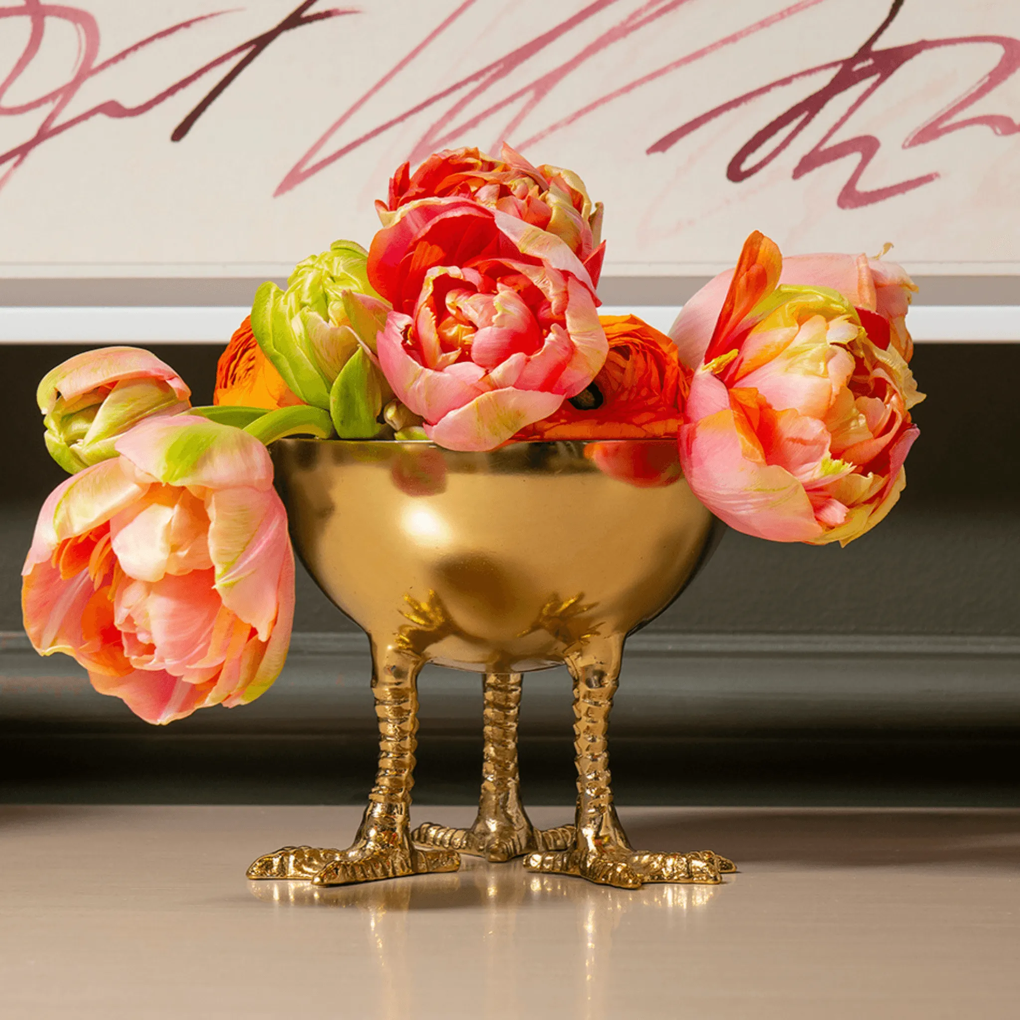Daphne  Bowl With Brass Finish