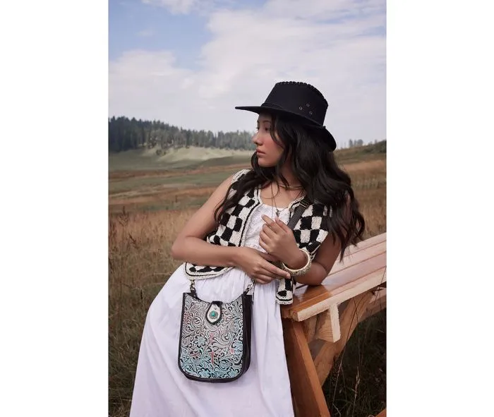 Delilah Creek Embossed Leather Bag