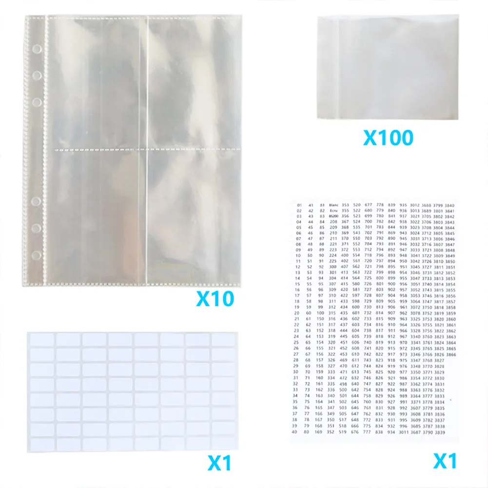 Diamond Painting Storage Book Clear Loose Leaf Self Sealing Plastic Bags