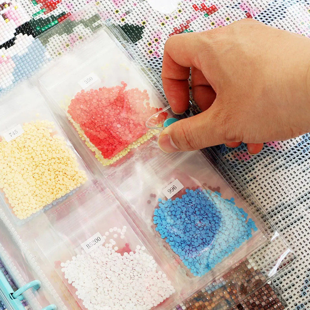 Diamond Painting Storage Book Clear Loose Leaf Self Sealing Plastic Bags