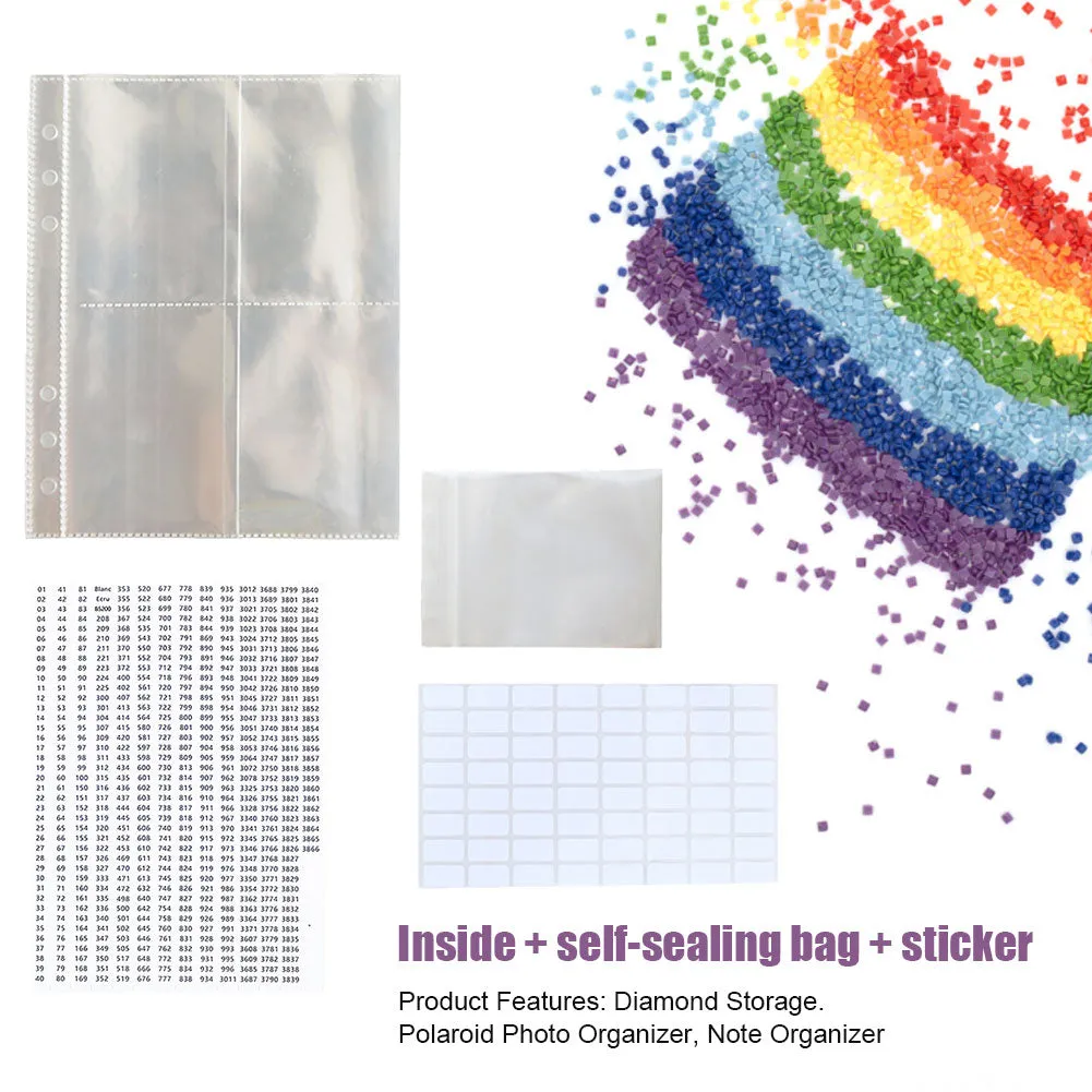 Diamond Painting Storage Book Clear Loose Leaf Self Sealing Plastic Bags