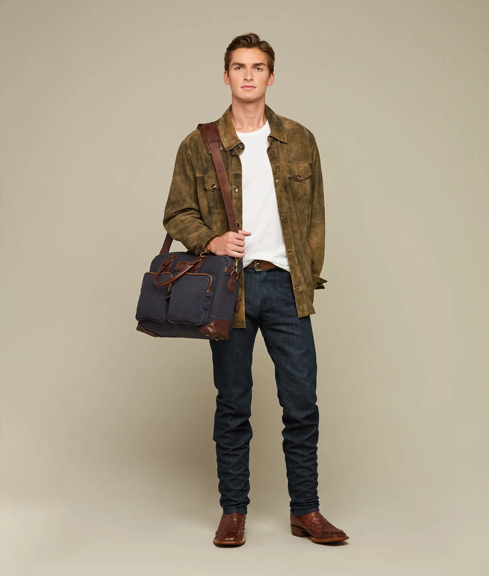 Everyday Waxed Canvas Briefcase :: Navy