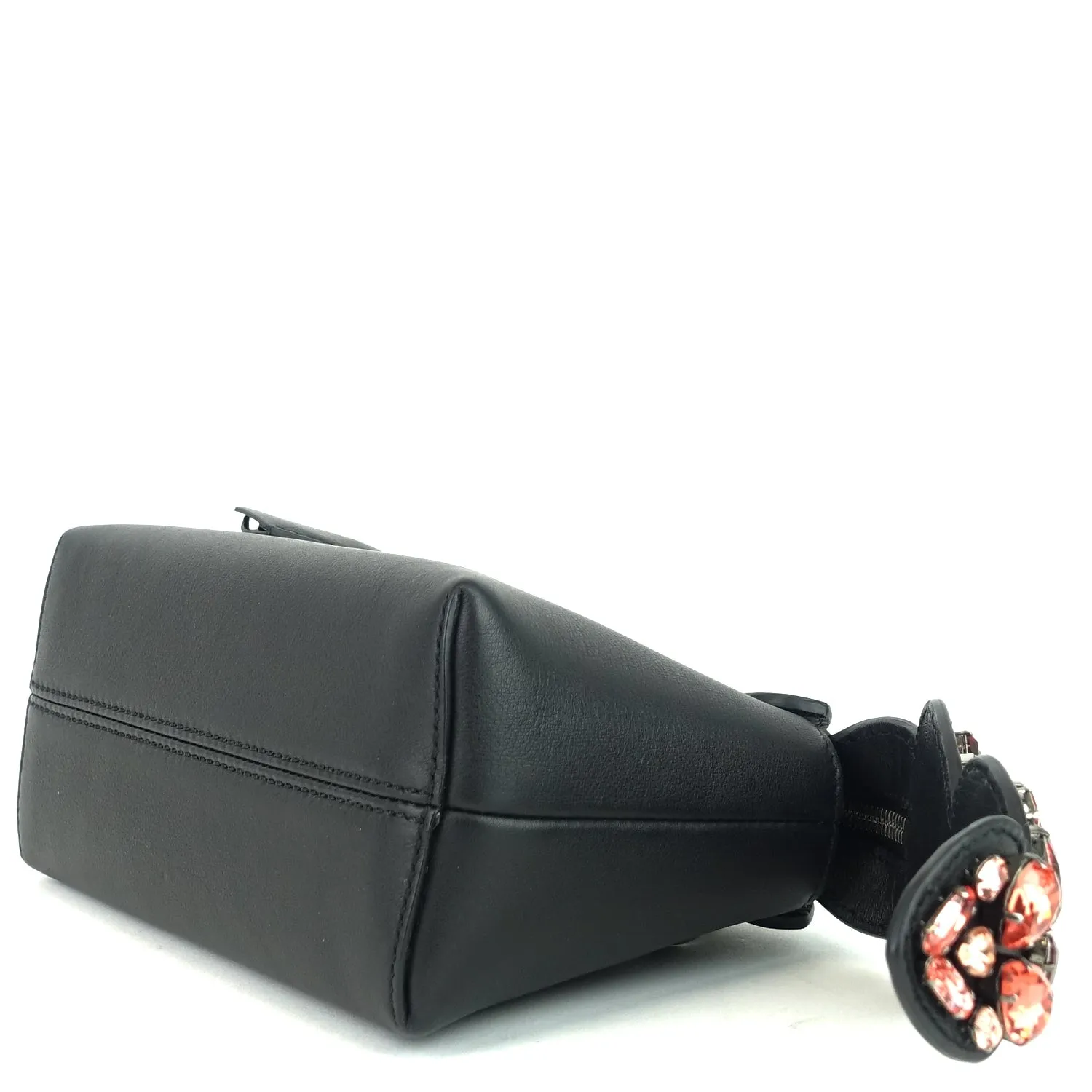 Fendi By The Way Calf Leather Mini Crystal Heart Bag