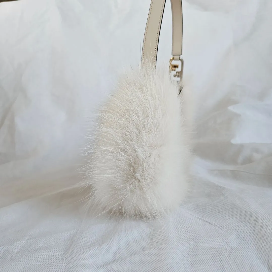 Fendi O'Lock Swing Fox Fur Lined Shoulder Bag