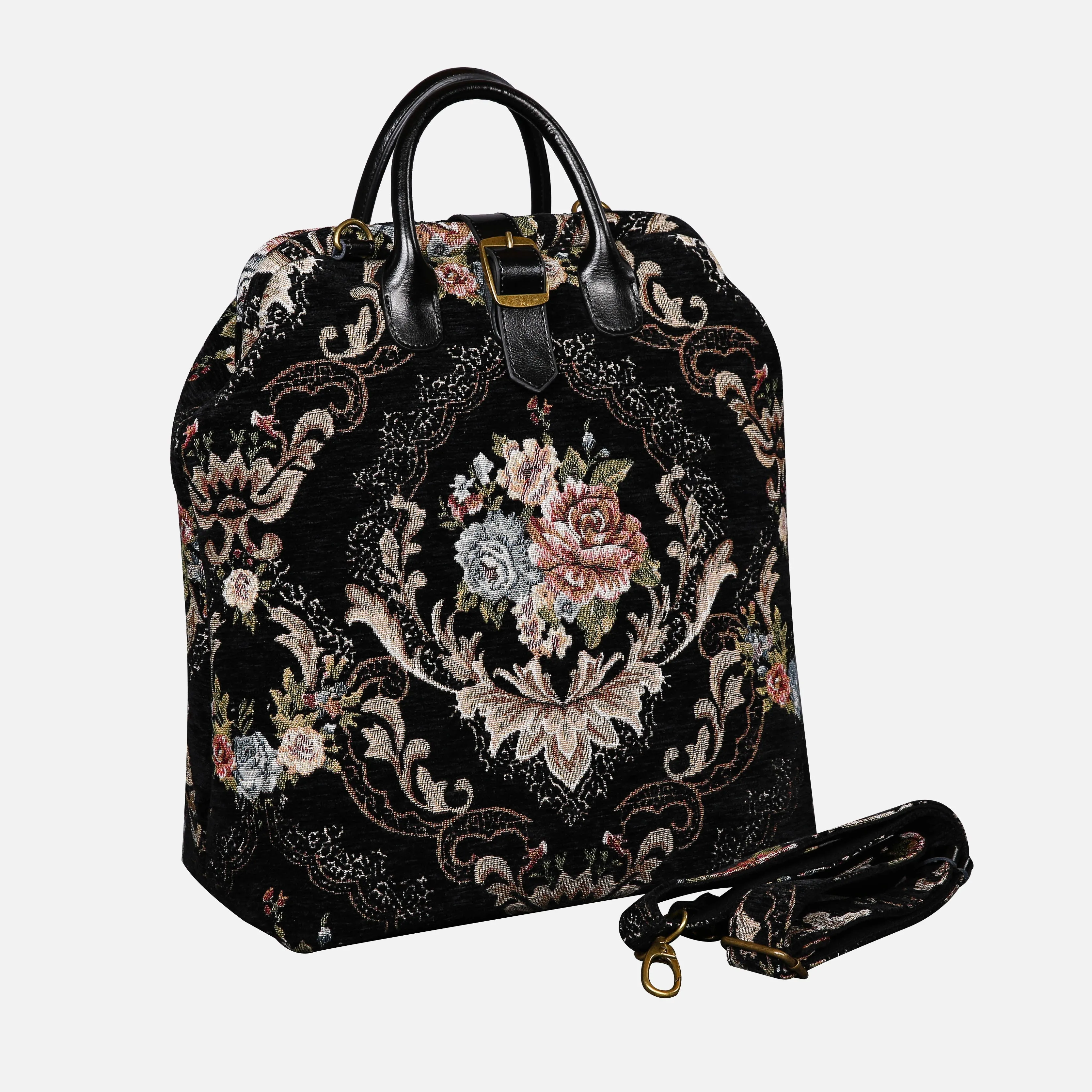 Floral Black Carpet Laptop Backpack