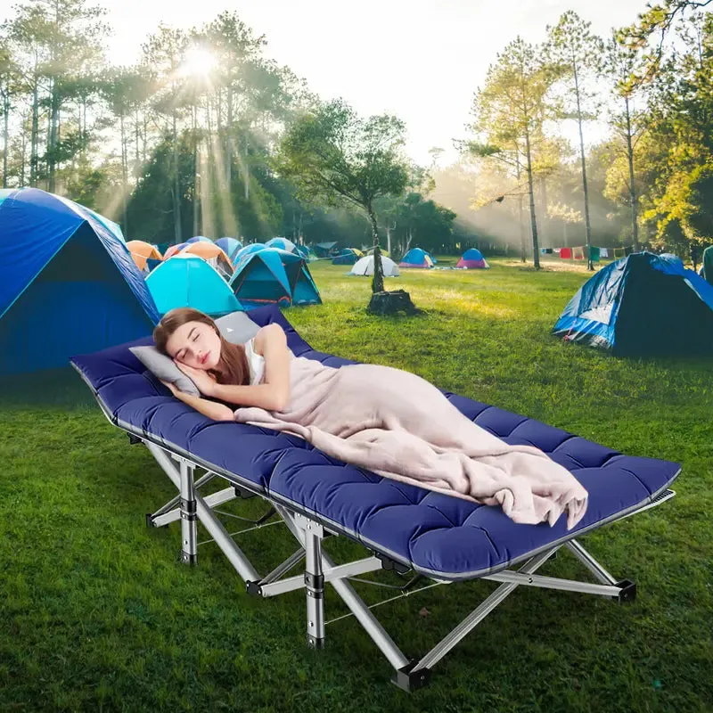 Folding Camping Cot with 3.3" Mattress – Heavy Duty, Portable, and Comfortable with Carry Bag for Home, Office, or Outdoor Use